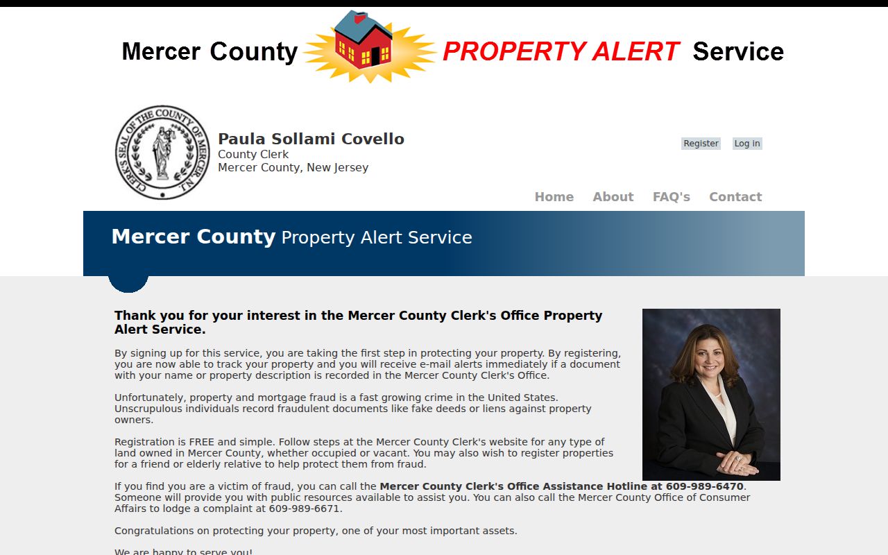 Mercer neighbors Property Alert registration
