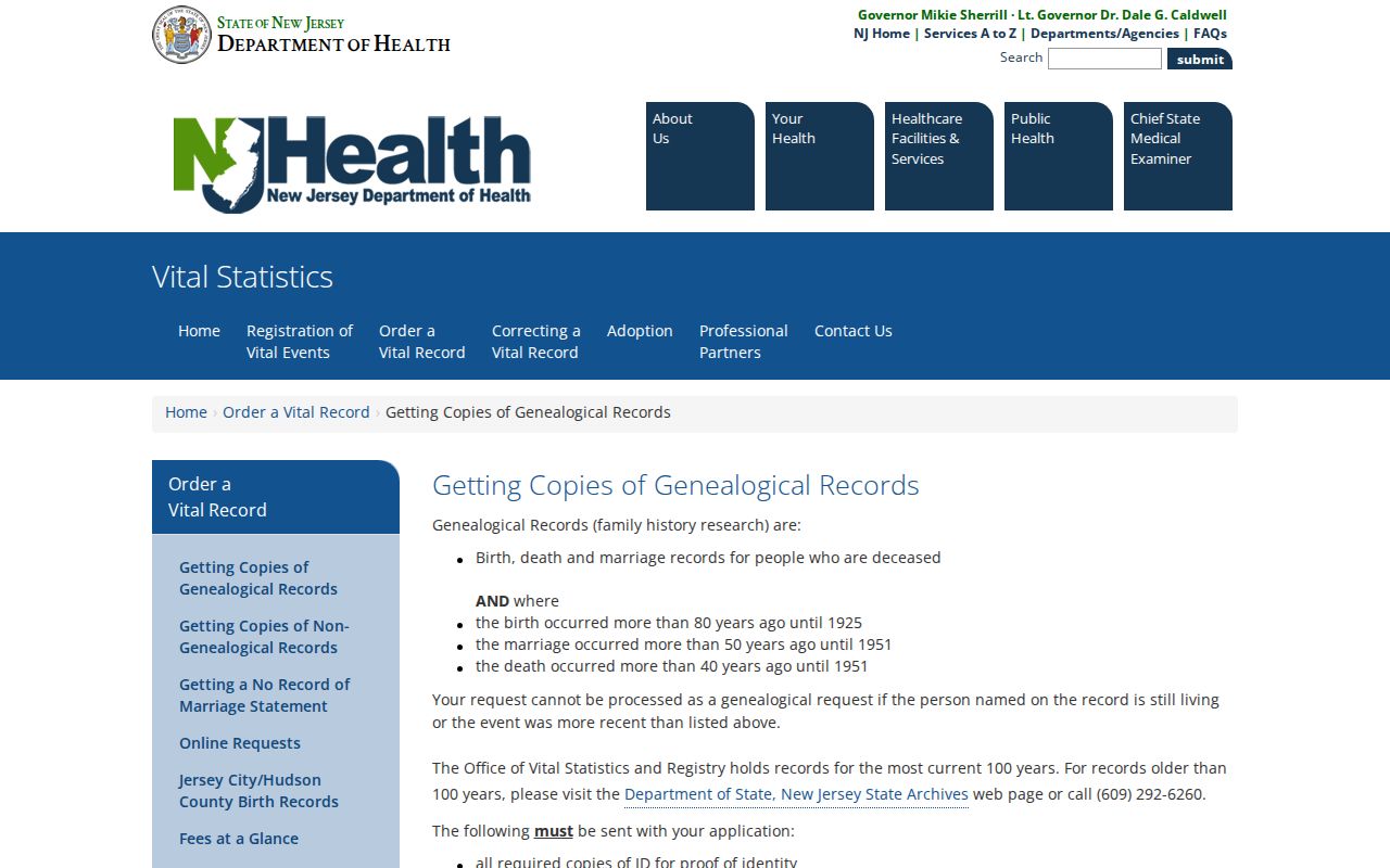Mercer residents directory genealogy vital record request