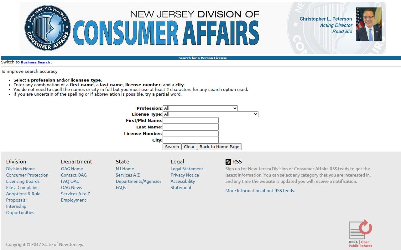 Mercer resident lookup professional license person search