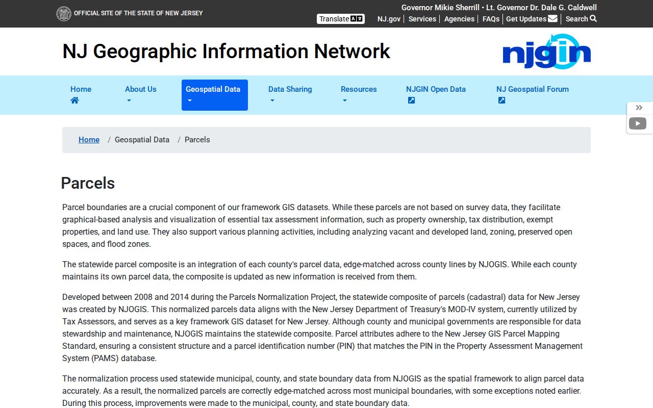 Mercer street directory NJGIN parcel data